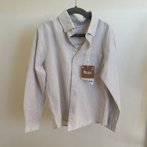 Mayoral Light Tan Striped Button-Down Shirt